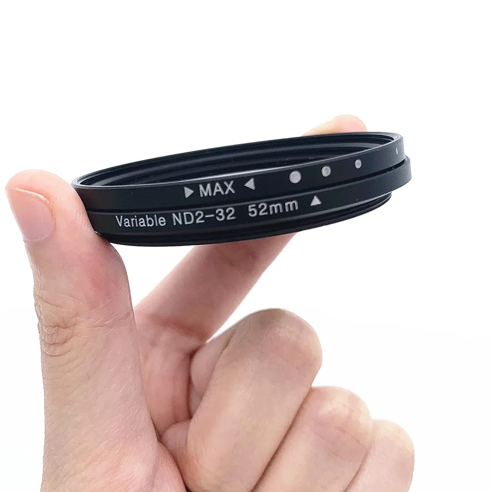 ND2-32 Adjustable ND Camera Lens Filter 52mm 1-5 Stops Variable Neutral Density Filter for Canon Nikon Sony Lenses ND2 to ND32