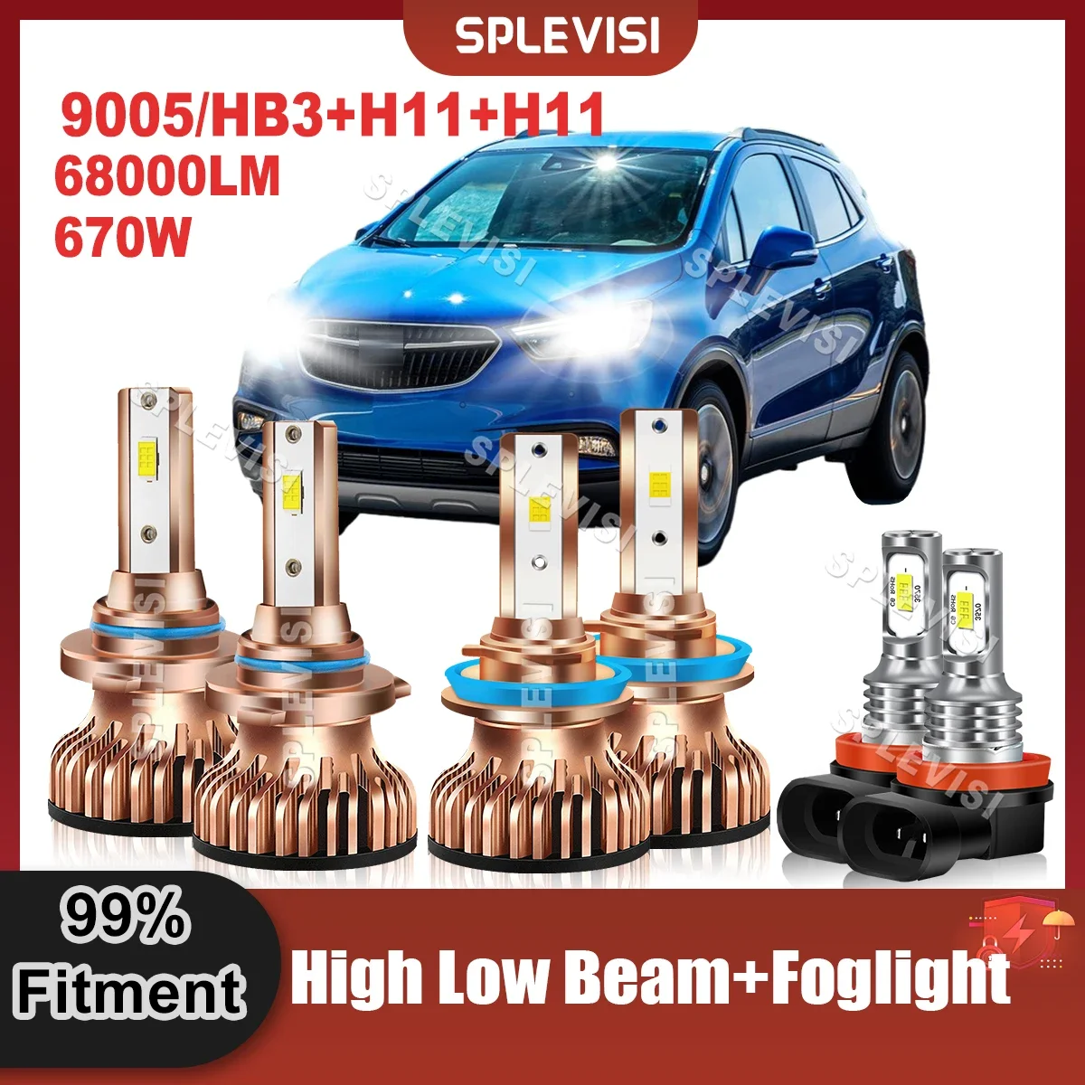 

Superior CSP Chips LED Headlight High Low Beam Foglamp Combo Bulbs For Buick Encore 2013 2014 2015 2016 2017 2018 2019 2020