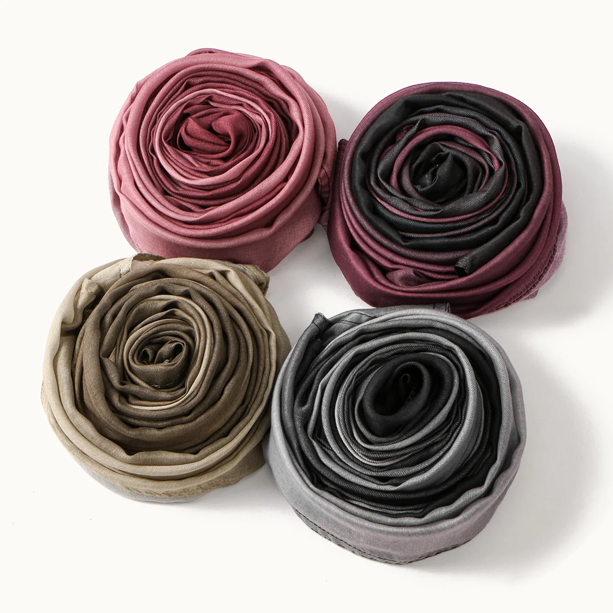 Bufanda Hijab de rayón de algodón degradado para mujer, chales envolventes para la cabeza de alta calidad, diadema musulmana, turbante islámico de talla grande 180*70cm