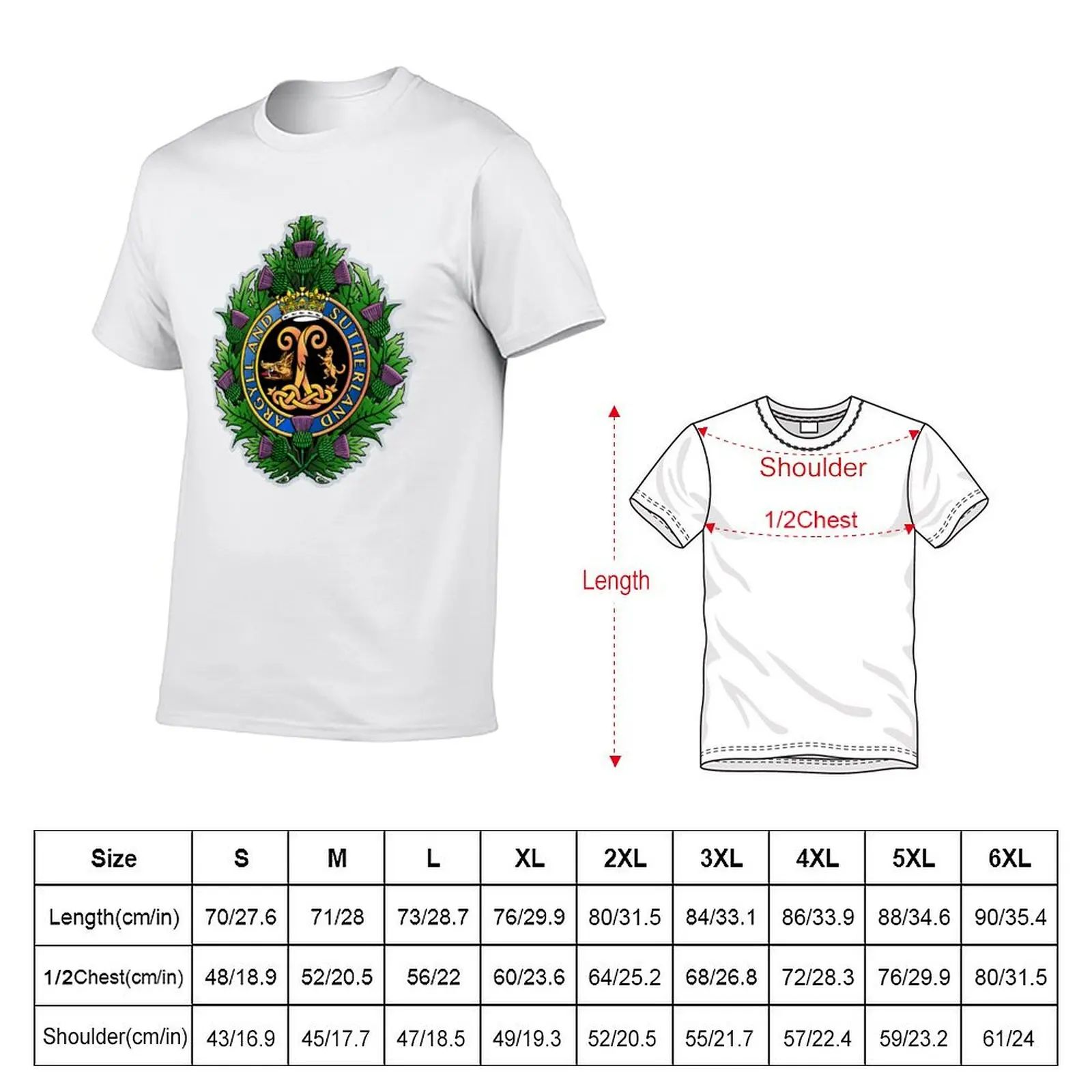ARGYLL AND SUTHERLAND HIGHLANDERS T-Shirt Basic Short Sleeve T-Shirt for Men
