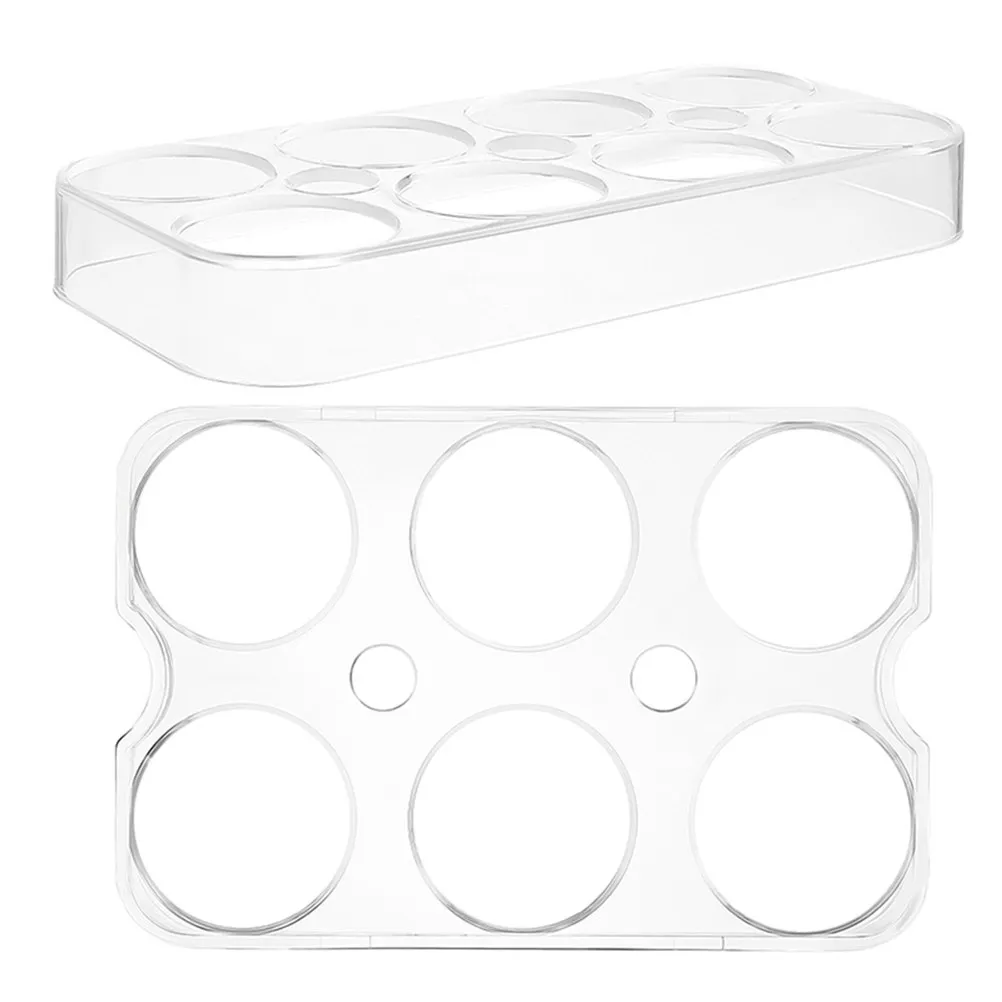 2 Pcs Egg Tray for Refrigerator Fridge Shelf Storage Container Plastic Deviled with Lid
