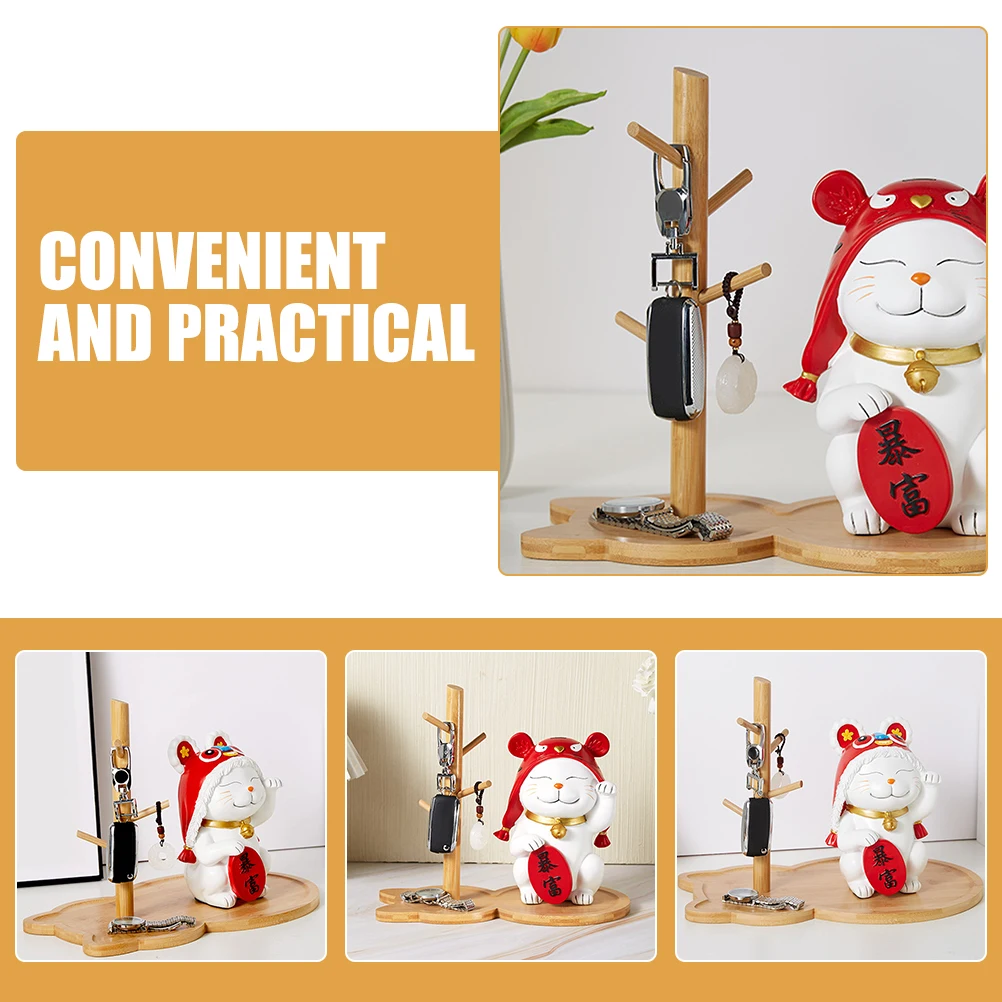

Cat Hanger Household Wear-Resistant Dish Stand Jewelry Holder Tray Jewelry Key Holder Tray Home Shop Storage