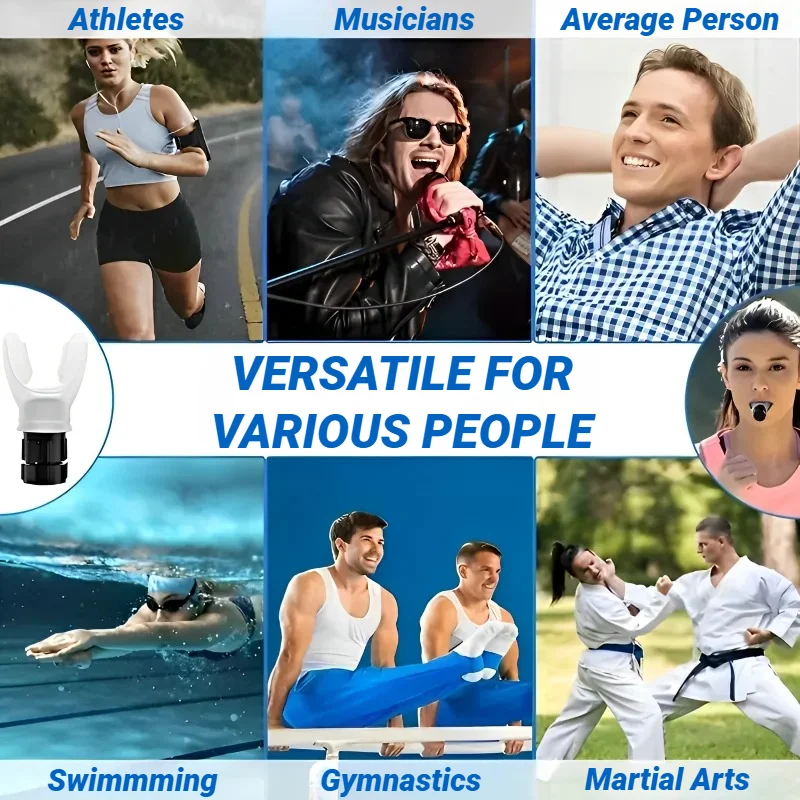 1 Stück Atemtrainer für die Lunge, tragbares Atemfitness-Trainingsgerät, Ausdauertraining mit einstellbaren Widerständen, Sportzubehör – Detail 5