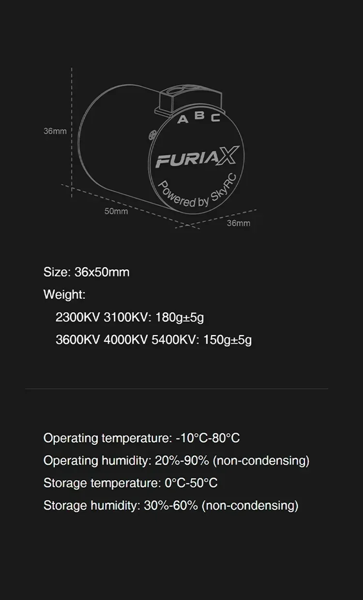 SKYRC FuriaX Supa Combo 60A ESC 3650 Bürstenloser Motor 2-3S LiPo 2300-5400KV für 1/10 RC Touring Buggy Drift Short Course Truck – Detail 9