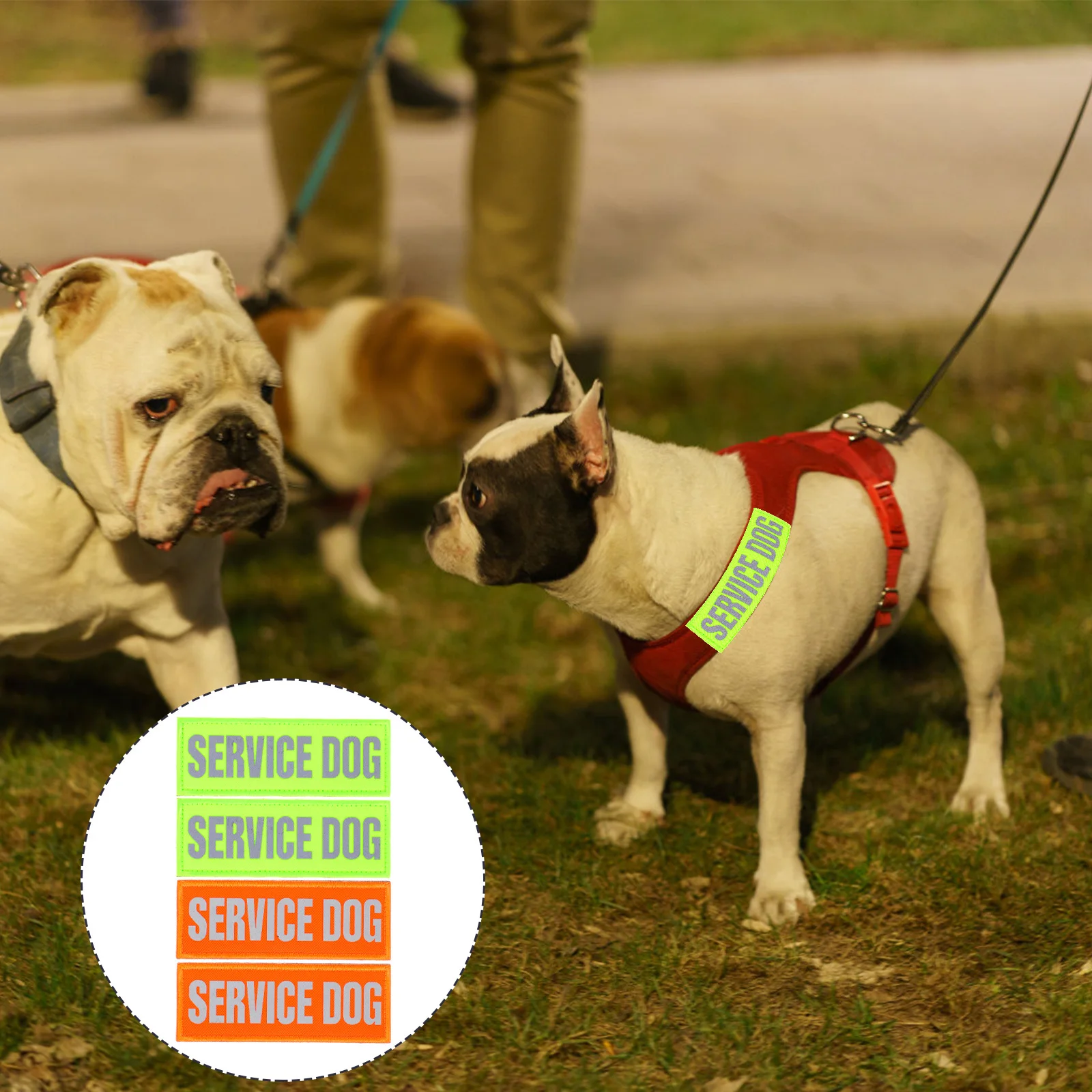 

4Pcs Service Dog Patch Dog Harness Patches Reflective Durable Adhesive Tags Comfortable Pet Decoration Puppy Harness Patches