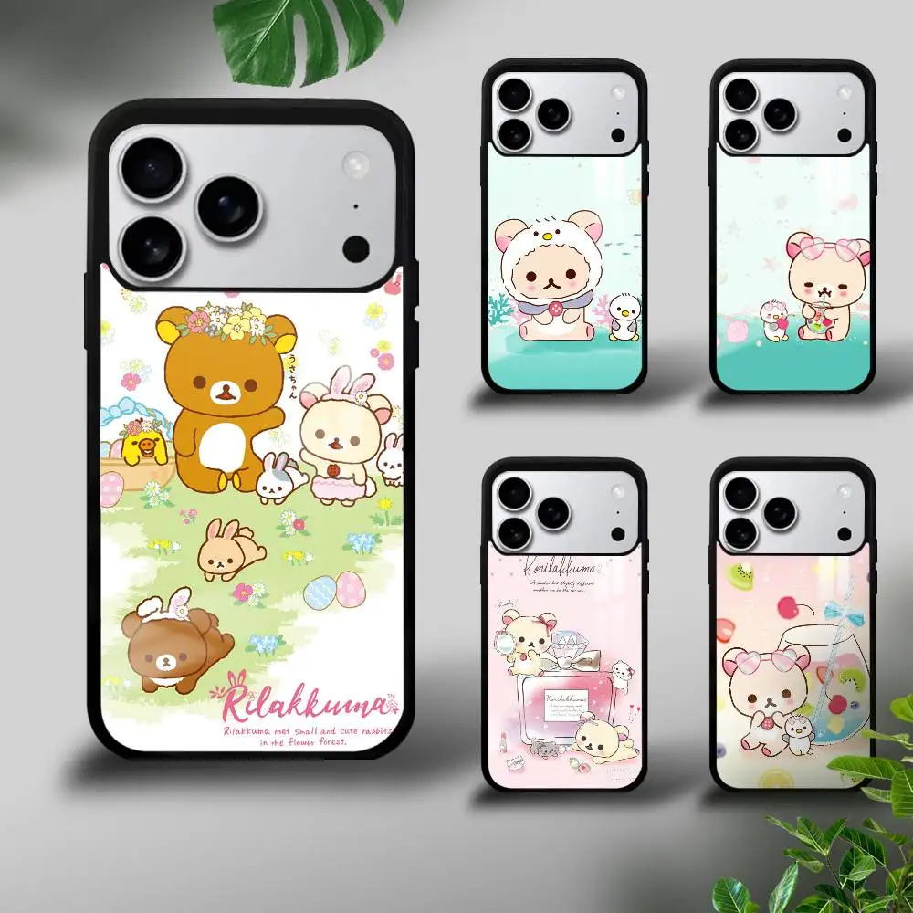 

1PC Cartoon K-Korilakkuma Phone case For iPhone 17 16 15 14 13 12 11 Pro Max Mini Plus Hard Mirror Funda