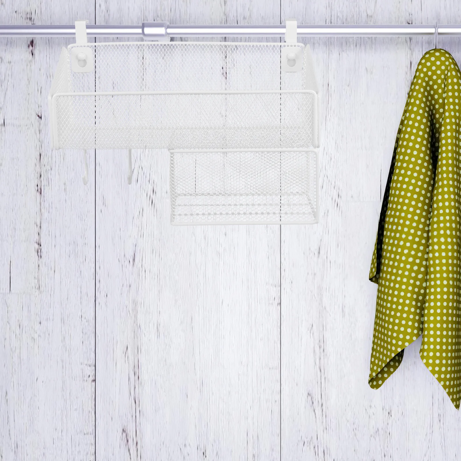 

Bedside Shelf Caddy Metal Organizer Stable Hanging Basket Dorm Room Office Desk Storage Hanging Basket for Books Bottles