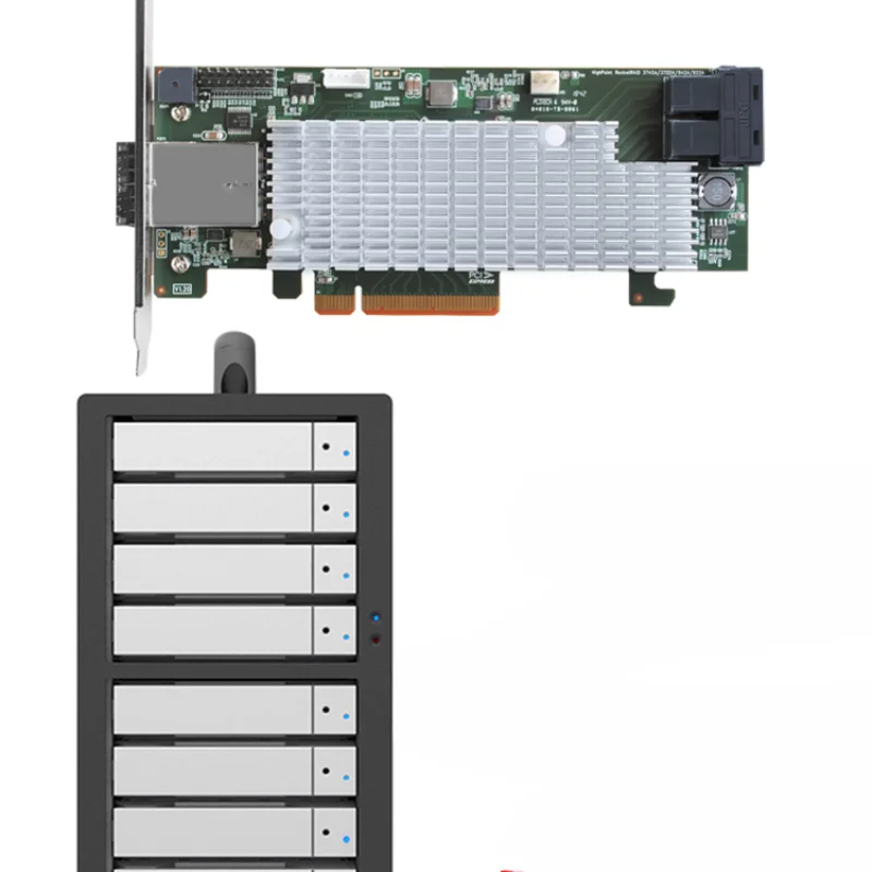 12Gb disk array cabinet card supports RAID5/6/Windows/Mac high definition 4K video clips