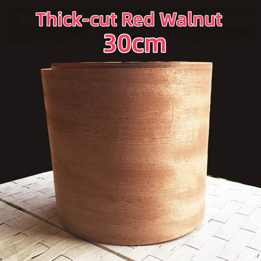 Thick Cut 30cm Natural African Red Walnut Straight Grain Wood Veneer for Guitar Piano Marquetry Inlay Art Craft DIY ( Okoume )