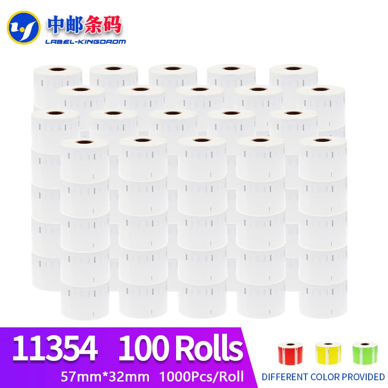 

100 Rolls Dymo Compatible 11354 Label 57mm*32mm 1000Pcs for LW400 450 450Turbo Printer Seiko SLP 440