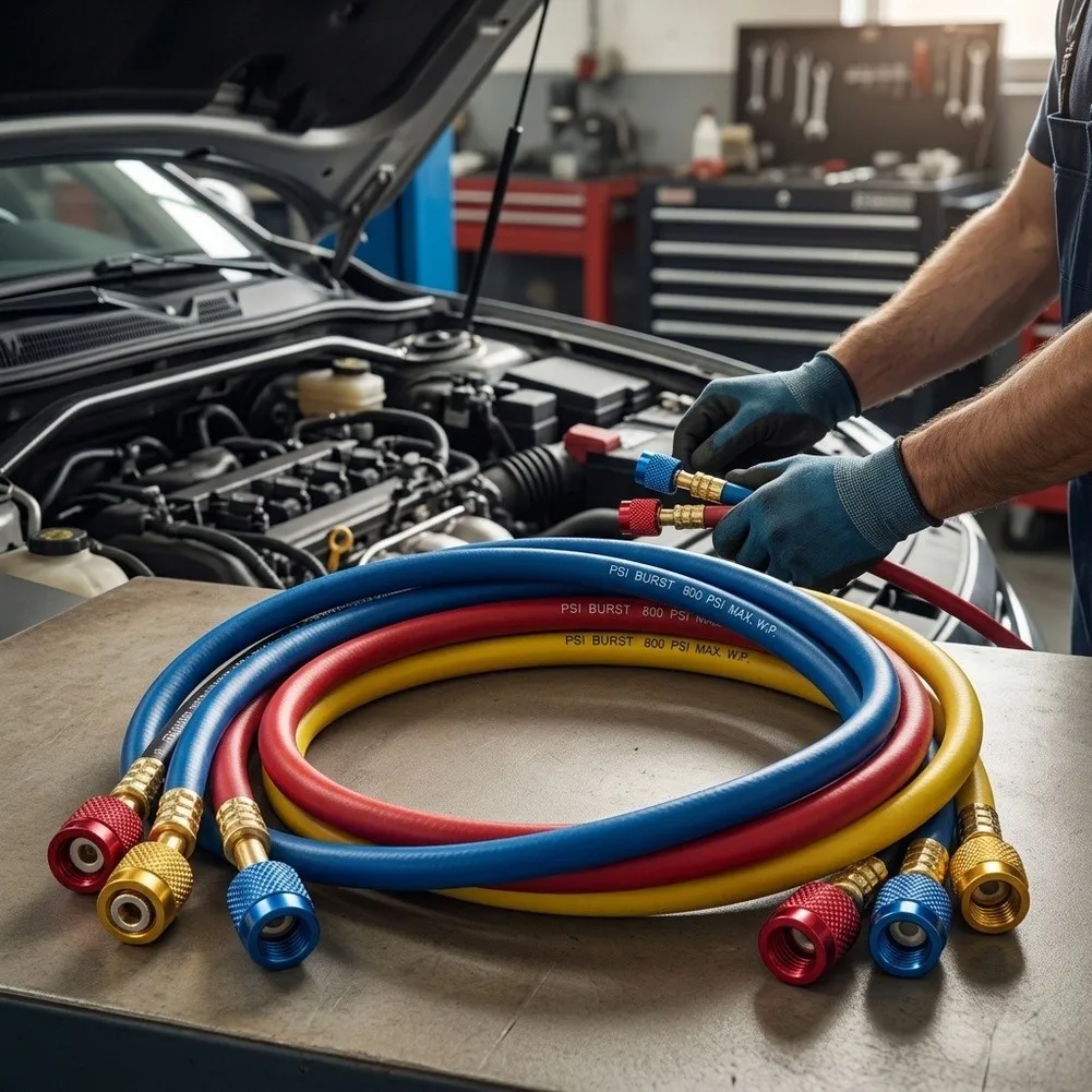 Cooling Agent Charging Hose with Fluorinated Tube for R22 R410A 1 Meter 1 5 Meter Length High Pressure 4000 PSI