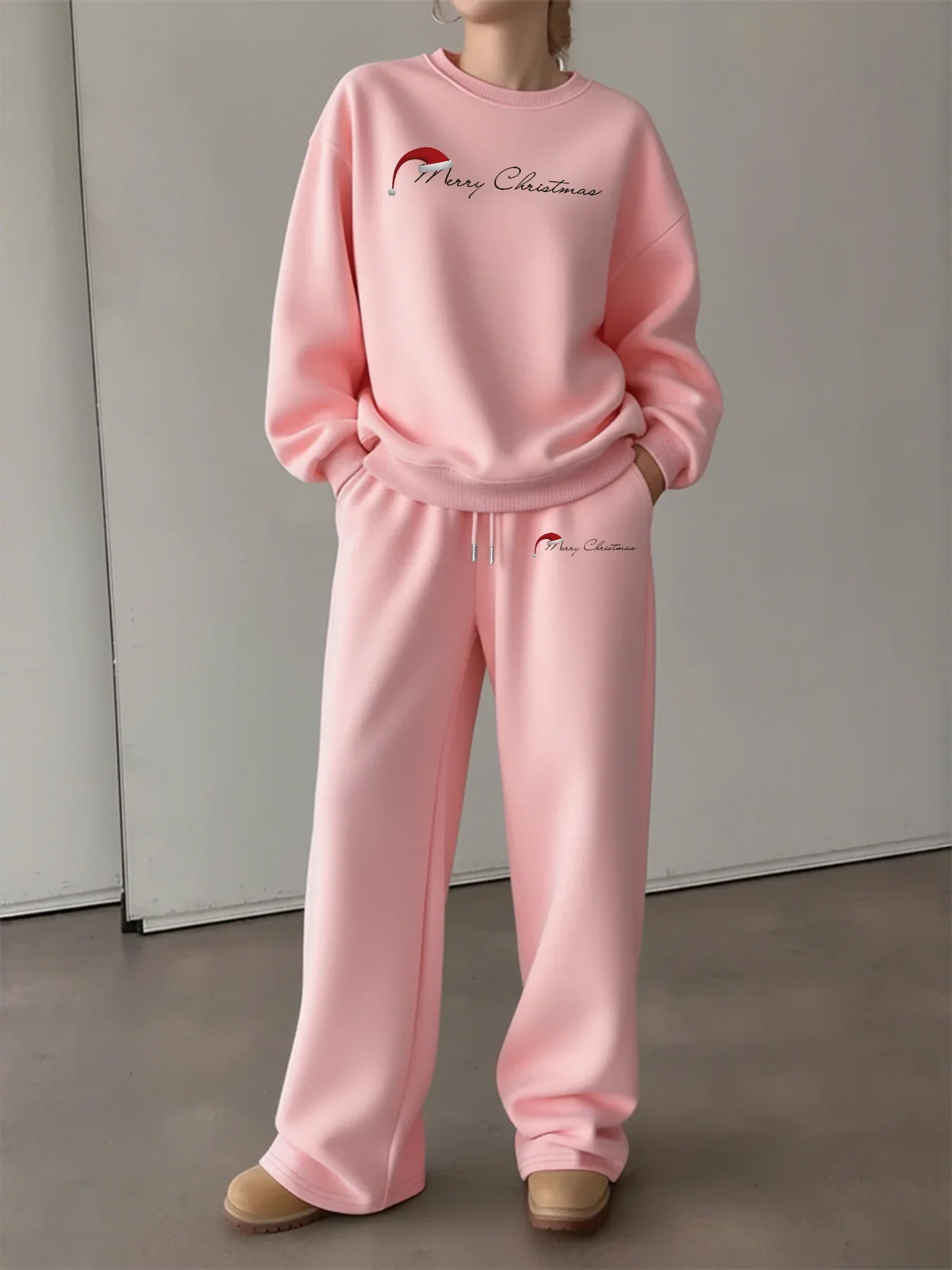 2026 New Christmas Unisex Hoodie and Pants Two-Piece Printed Set - Fashionable Casual Sportswear Set