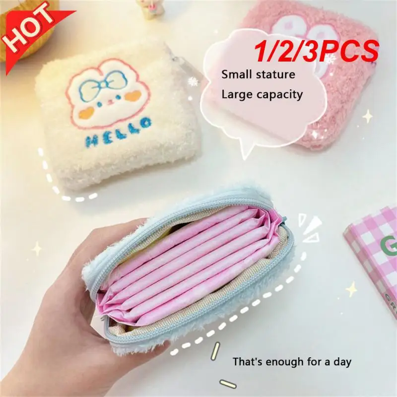 1/2/3PCS Cute Portable Simple Coin Purse Durable Storage Plush Fashion Safety Wear-resistant Household Creativity Practical