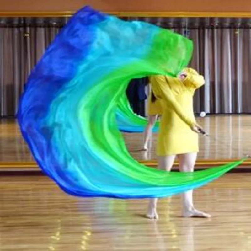 

1Pcs Silk Veil+1 Pcs Poi Chain Ball Women Belly Dance Silk Veil Poi Streamer Stage Prpos Dancer Performance Show Accessories