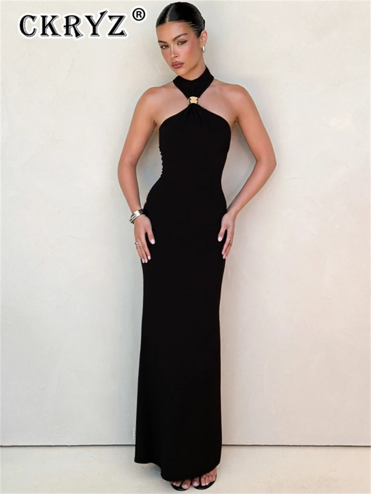 

Ladies Summer Fashion Evening Party Dress Women Turtleneck Sleeveless Side Slit Bodycon Maxi Dresses Birthday Club Streetwear