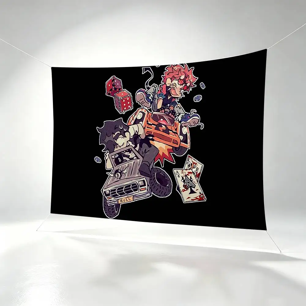 Gothic Casino J-Jackpot Crash Course Flags Wall Hanging Background Art Banner for Bedroom Home Outdoor Decor