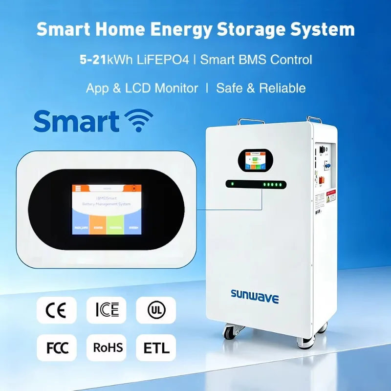 Multi-Protocol BMS Stackable Home Battery 10kWh 51.2V Compatible With Deye Hybrid Inverter