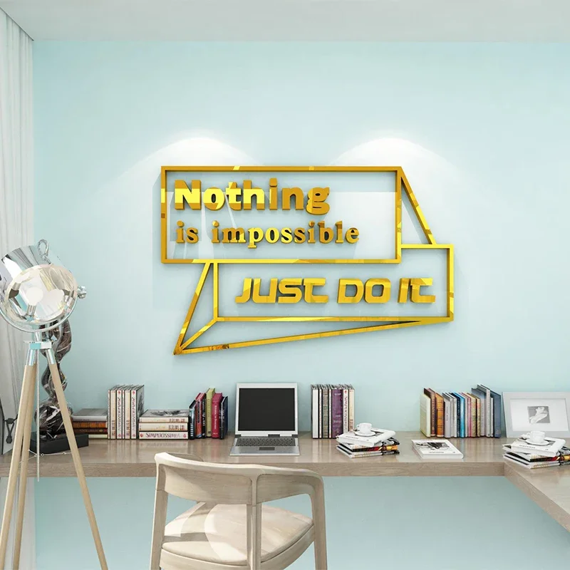 WS115 Inspirational wall paste office decorative background wall 3d motivation text slogan corporate culture wall company wall