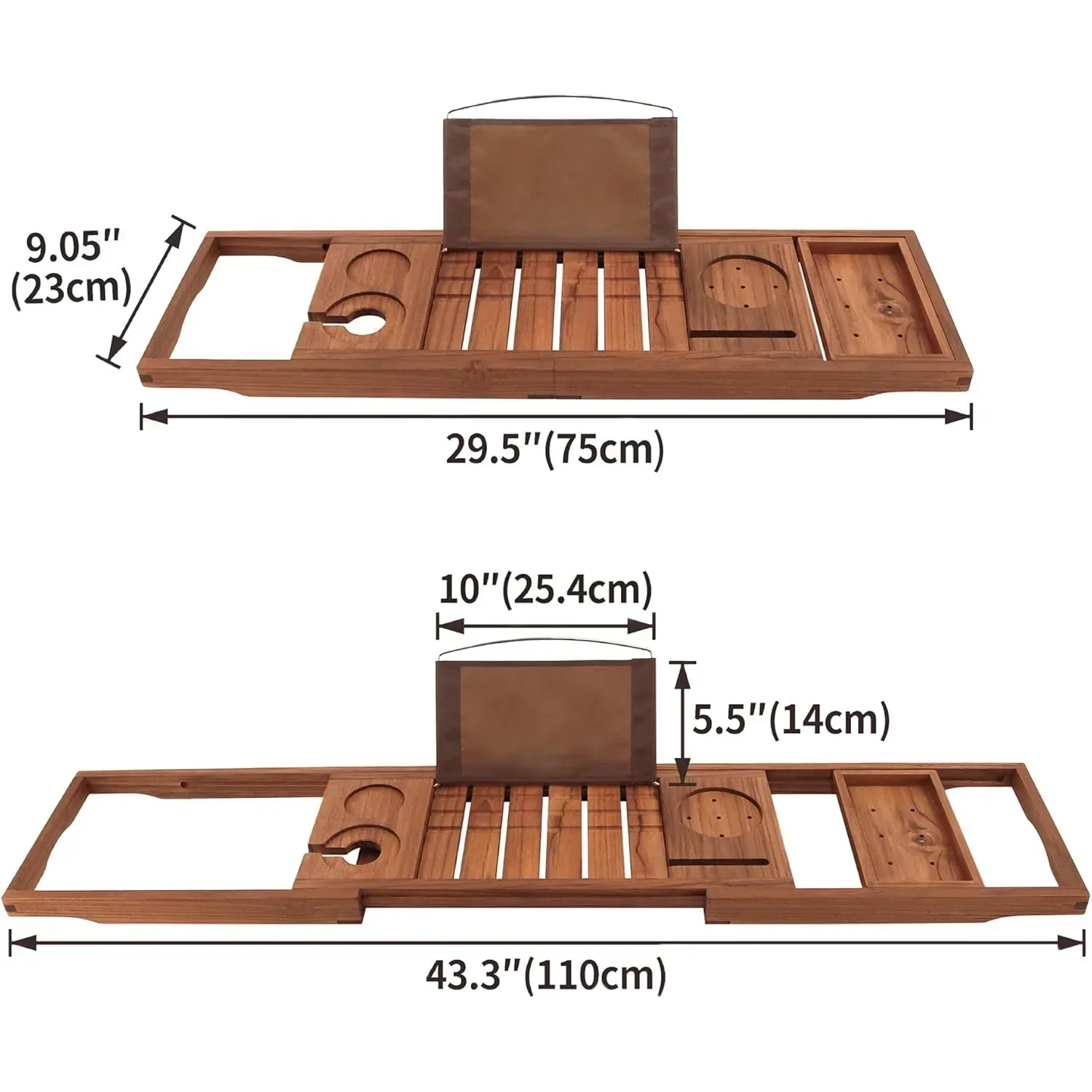 Расширяемый поднос для ванны премиум-класса, деревянная корзина для ванны с держателем для бокала для вина и слотом для телефона, подарок для спа-салона для нее