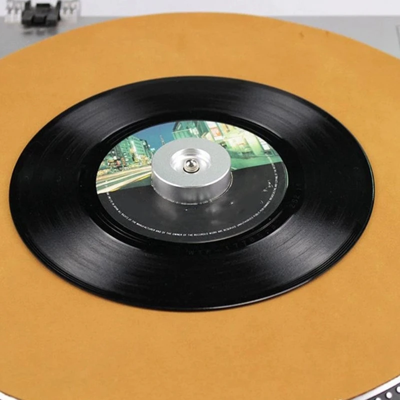 AU47-45 RPM Adapter - Aluminum - 7 Inch Vinyl Record Dome 45 Adapter Silver