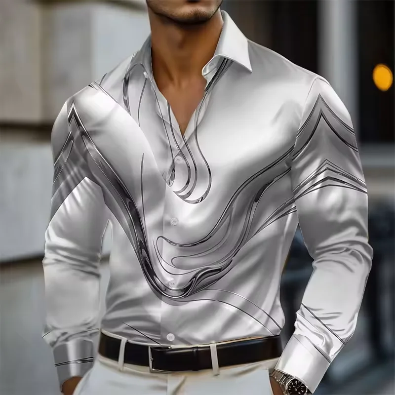 

2025 new trendy men's high-end business casual long-sleeve shirt, made of high-quality fabric, comfortable and breathable.