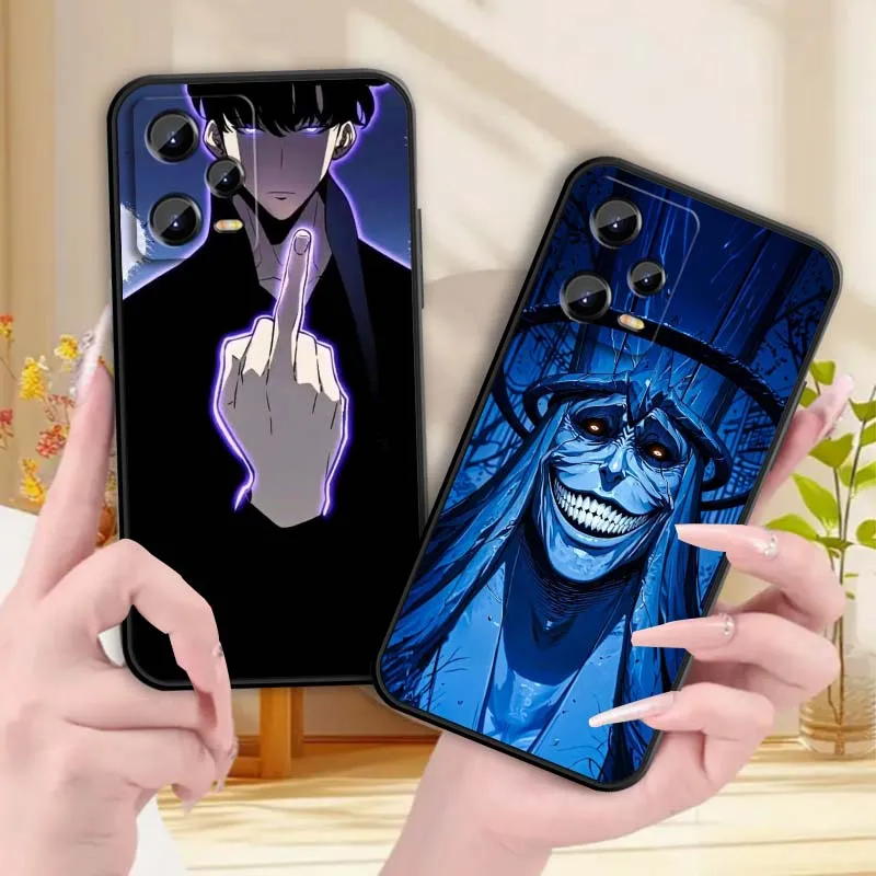 Solo Leveling Cool Popular Phone Case For Xiaomi Redmi Note 14 13 12 12S 11E 11 11S 11T Pro Plus 4G 5G Black Soft TPU Cover