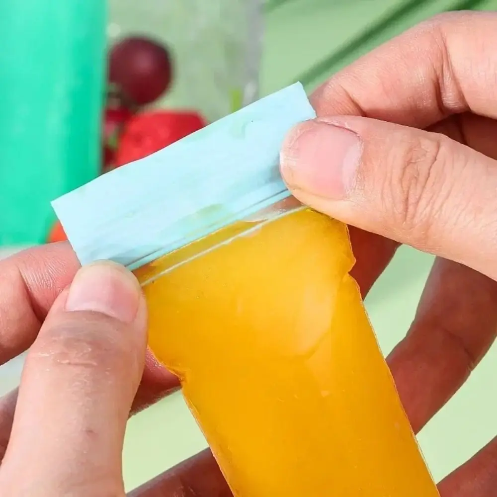 50/100Pcs Food Grade PE Material Disposable Popsicle Bags Leakproof Sealed Colorful Self-Sealing Ice Cream Bags