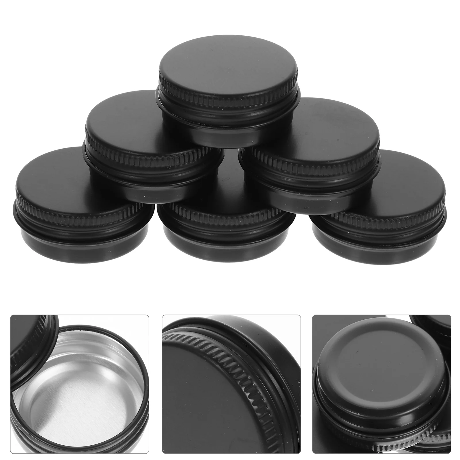 

10 Pcs Containers Bottled Black Aluminum Box Aluminium Tin Jars Sample