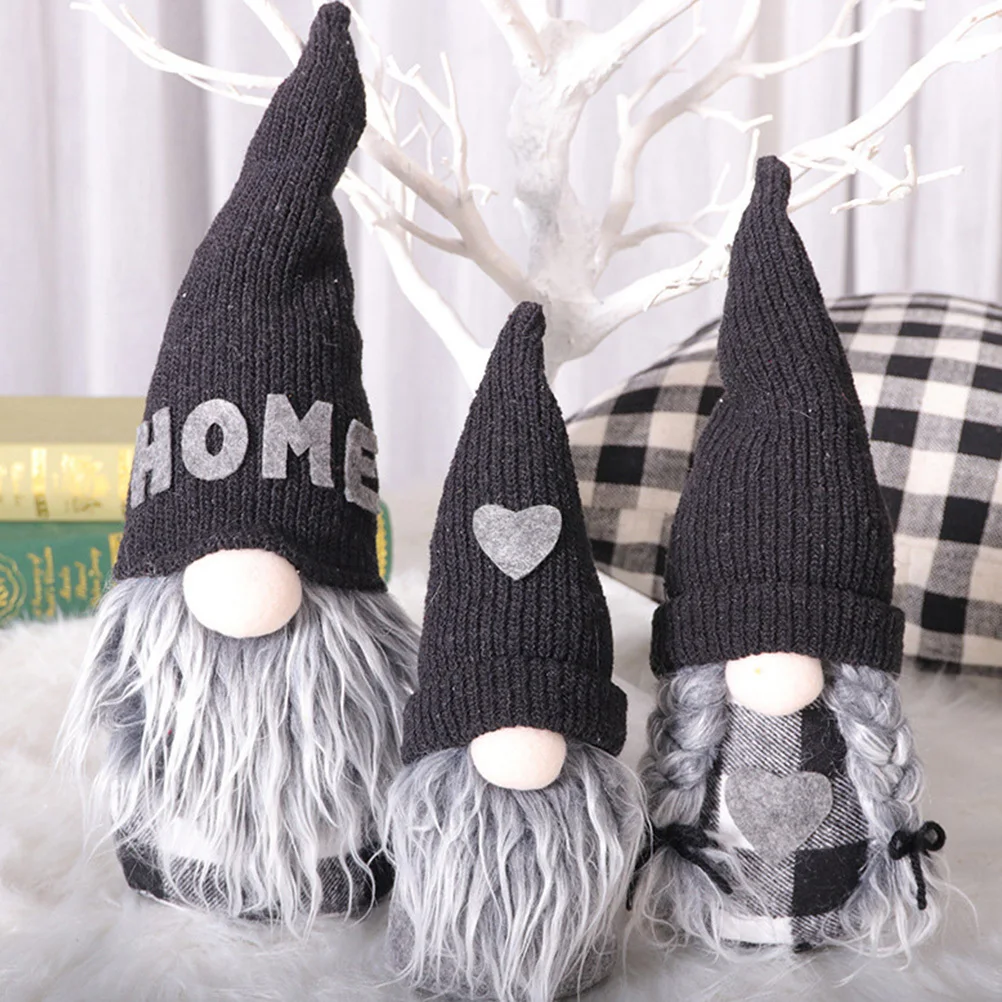 

3Pcs Family Gnome Cloth Craft Decoration Creative Home Ornament for Bedroom Baby Shower Full Month Banquet Xmas Tabletop