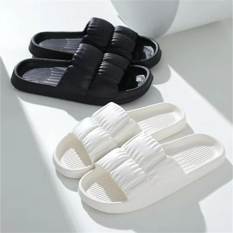 Men's Women Super Soft Eva Thick Platform Slides, Minimalist And Comfortable Indoor Bathroom Non-Slip Slippers, Summer Fou