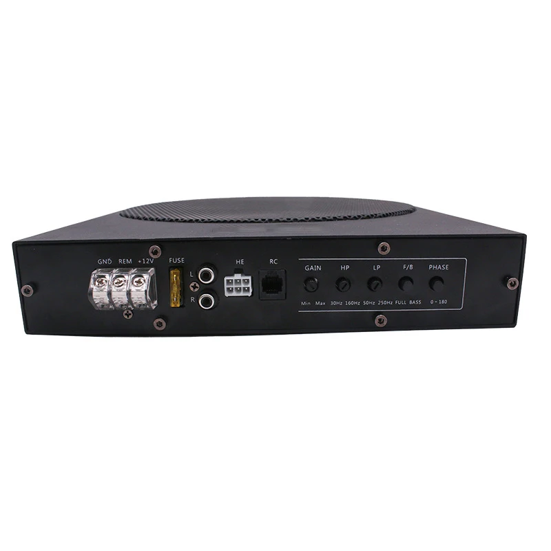 

K-1201APR Портативный 12-дюймовый ультратонкий автомобильный звуковой ящик 12 В активный сабвуфер корпус динамика из алюминиевого сплава Макс. мощность 1600 Вт