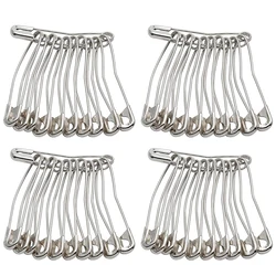50Pcs Curved Safety Pins 3 Sizes Silver Bent Safety Pins Nickel-Plated Steel Pins for Quilting Knitting Sewing Crafting Supplies