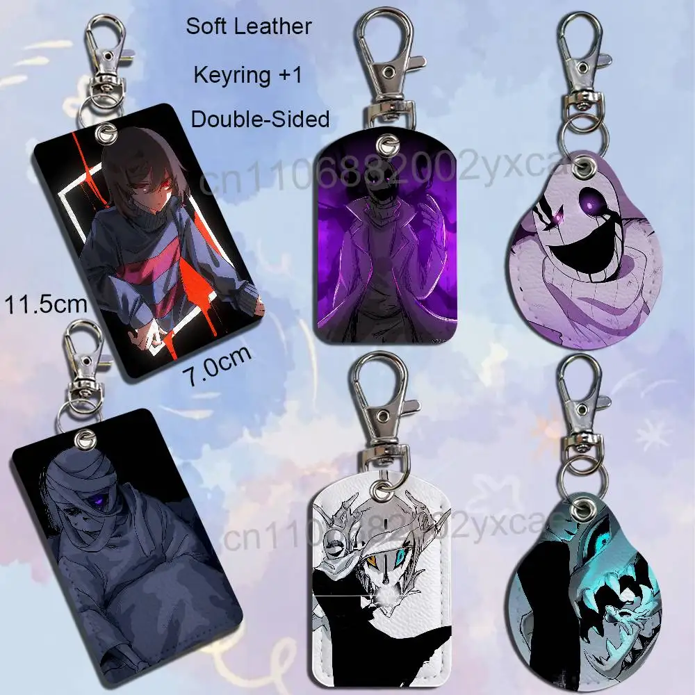 W D Gaster ULB Undertale Last Breath Sans Keychain Holder Suitable For Subway Bank Card Bus Card Case Badge Holder Wallet Card