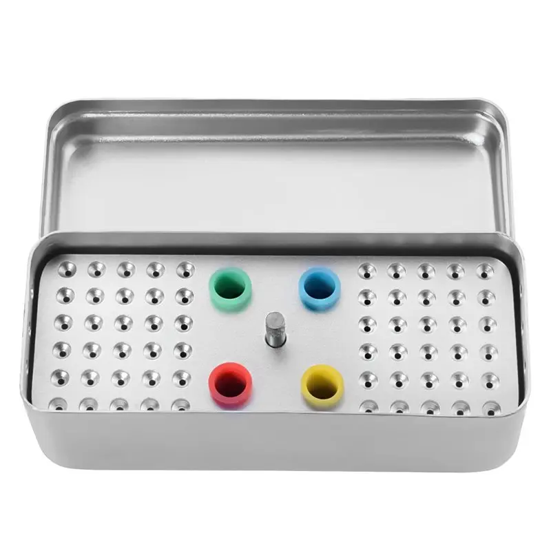 Super Deal -Aluminium Endo Box 60 Hole Disinfection Burs Holder Station For Autoclave, Easy To Clean
