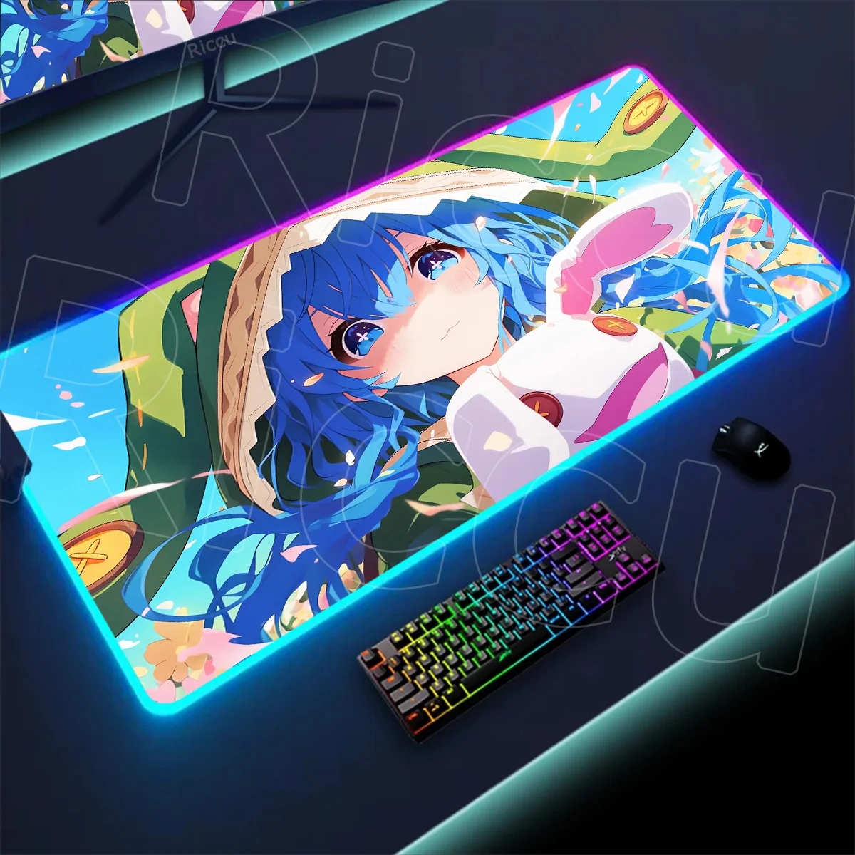 

Anime Cute Blue Yoshino Mouse Pad Date A Live Mousepad Laptops Gaming Accessories Keyboard Laptop PC Gamers Rubber RGB Desk Mats