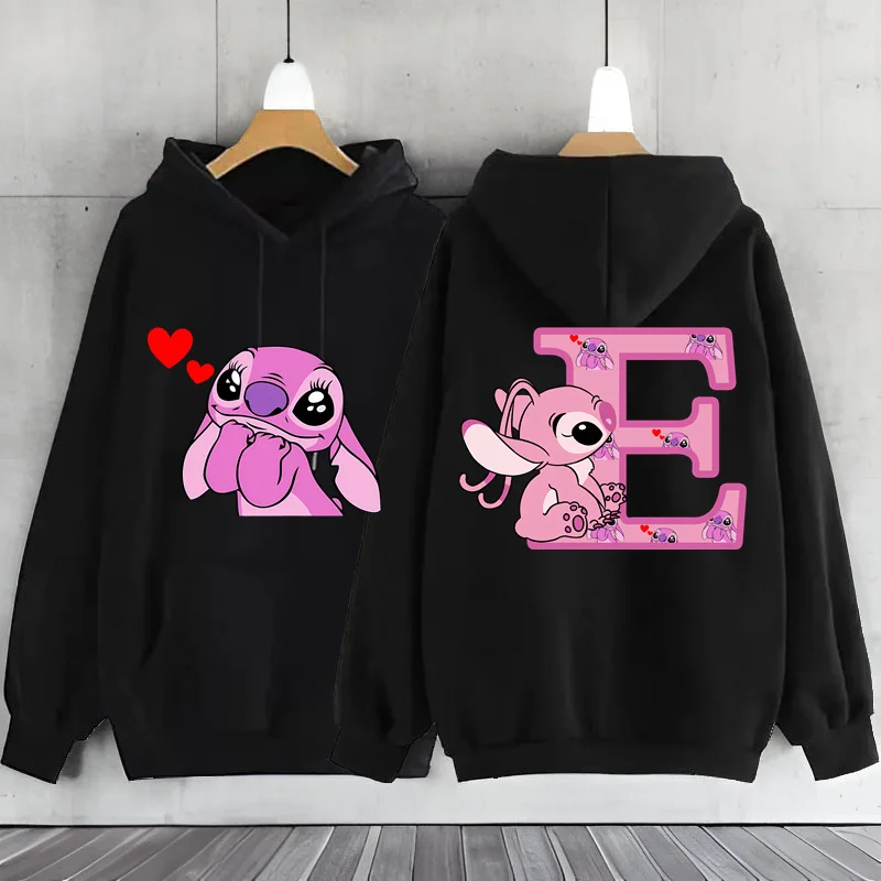 Women\'s Jackets Y2k Cute Kawaii Fashion Disney Lilo & Stitch Letter Print Hoodie 2024 Women\'s Winter Warm Jackets Coats Sale