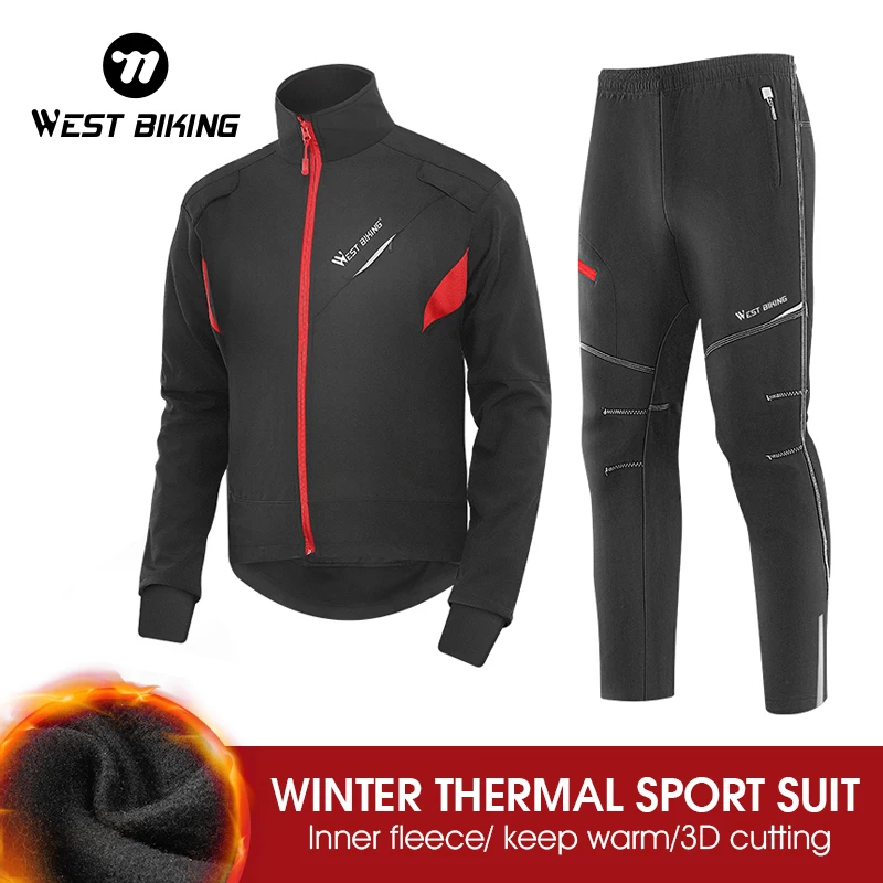 

WEST BIKING Winter Cycling Jacket Outdoor Warm Fleece Coat Thermal Bike Pant Mtb Bicycle Jersey Windproof Reflective Windbreaker