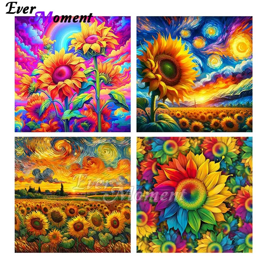 

Ever Moment Flower DIY Diamond Embroidery AB Painting Sunflower Painting Full Drill Mosaic Cross Stitch Kit ASF2823