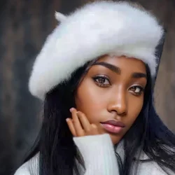 Wool Woman Beret winter cap Fedora hats Korean Classic Black Beret Trendy Solid Color Painter Hat Simple Caps for Women