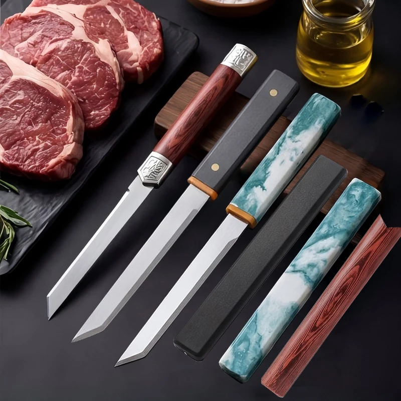 Fruit Knife Household Sharp Stainless Steel Small Straight Knife, Boutique High-Grade Portable Magic Pen Hand Meat Knife