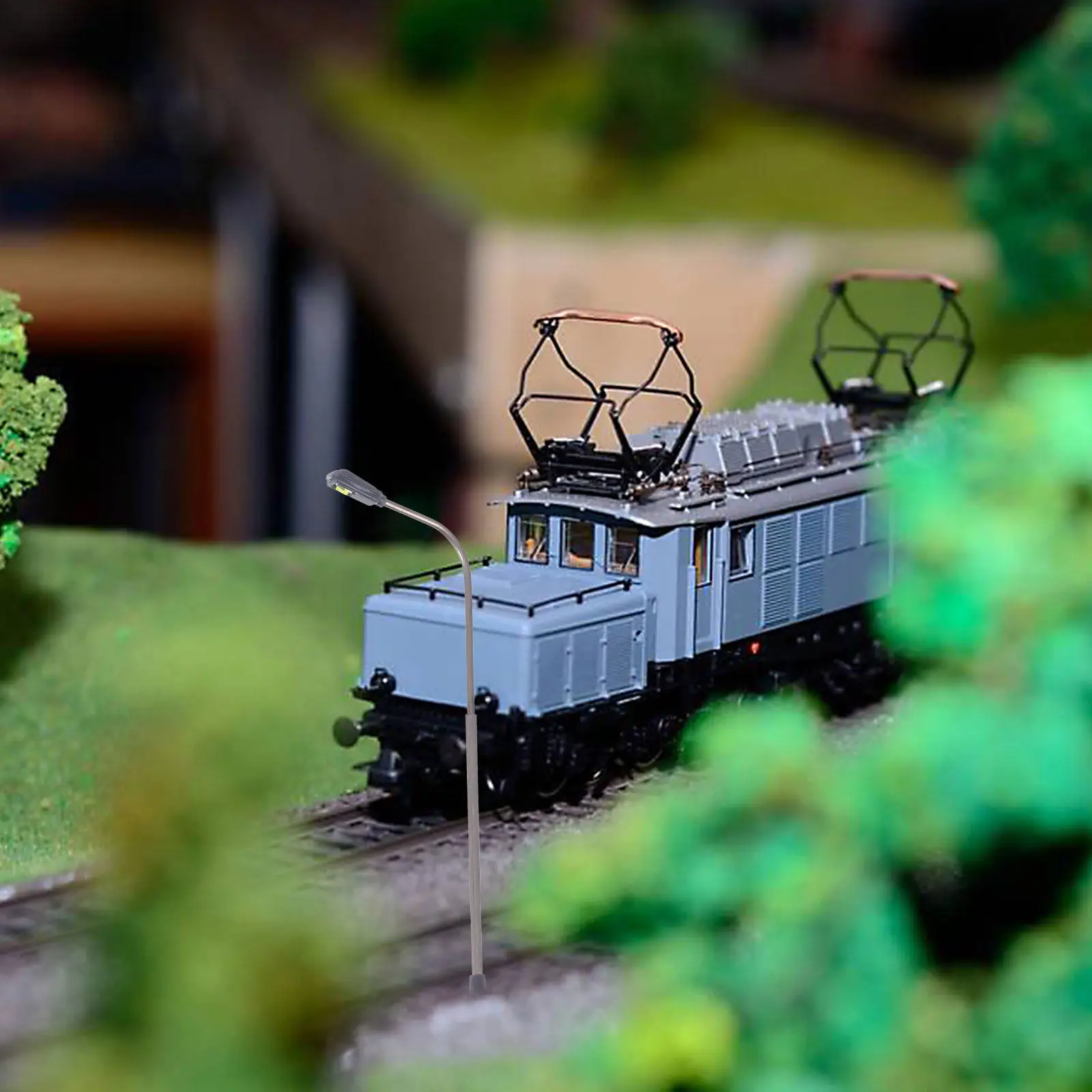 

10Pcs Scaled LED Railway Train Lamp Stainless Steel Oo Ho Scale Street Light Replacement Sand Table Accessories