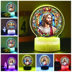 Jesus Changeable Table Lamp For Home Room Decoration Nightlight Acrylic Night Lights Gift