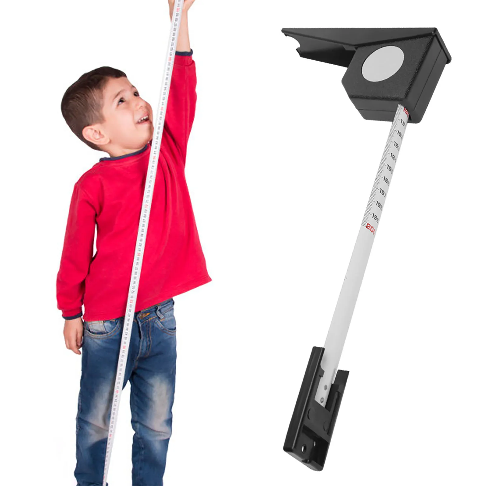 伸縮式測定ツール 2メートル身長計 伸縮式メジャー定規 金属製測定ツール 測定ツール