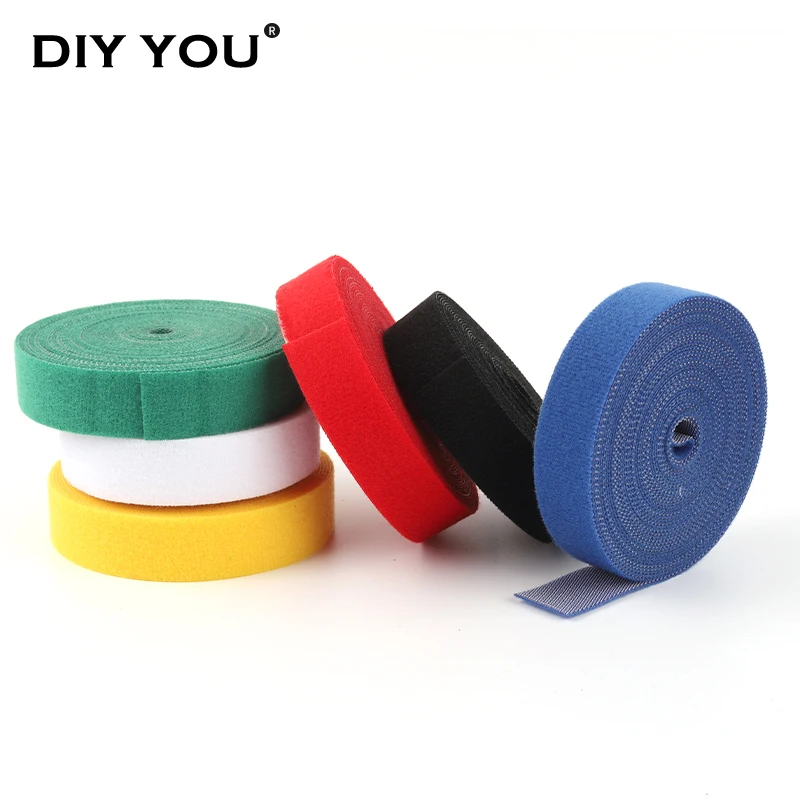 5M/Roll 10mm Width MulticoloredUSB Cable Organizer Reusable Nylon Cable Ties Wires Management Straps Adhesive Fastener Tape