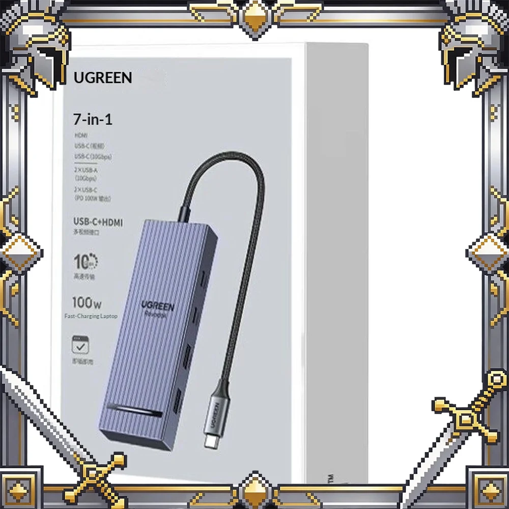 UGREEN CM880 7 in 1 USB C Hub Triple Display HDMI Type C 4K Dock Station for Windows Laptop PC