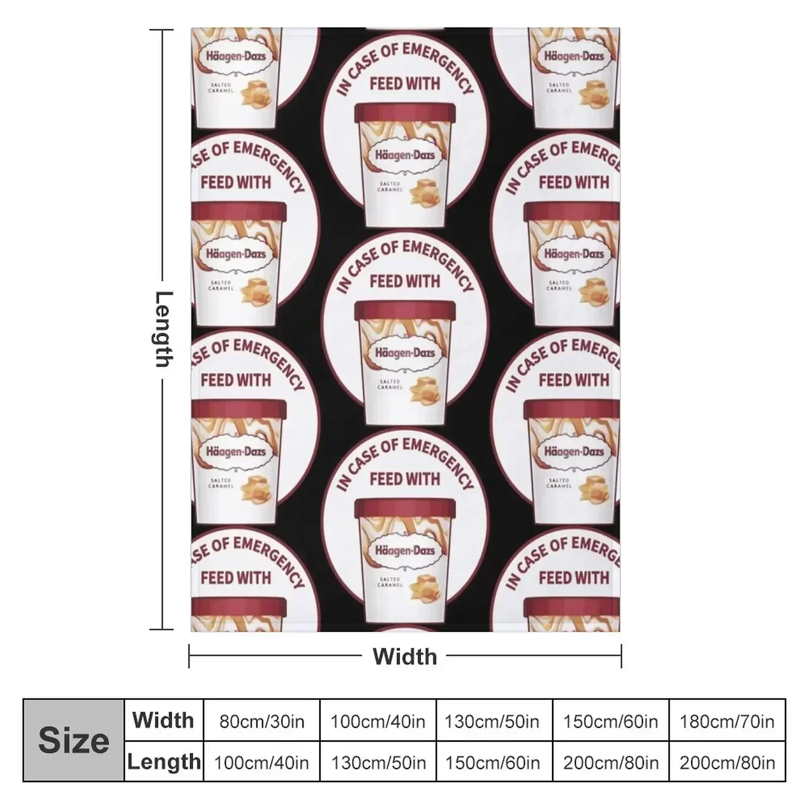 In Case Of Emergency Feed With Haagen-Dazs Throw Blanket Tourist Comforter Hair bed plaid Loose Blankets