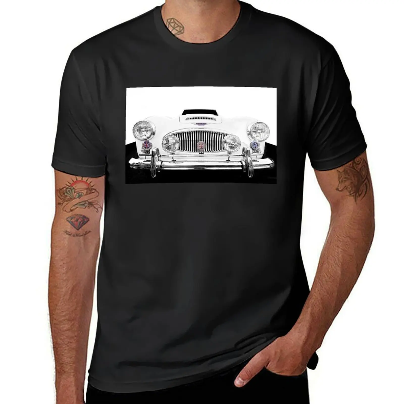 Austin Healey 3000 - high contrast T-Shirt tees customs Short sleeve tee hippie clothes Men's t shirts