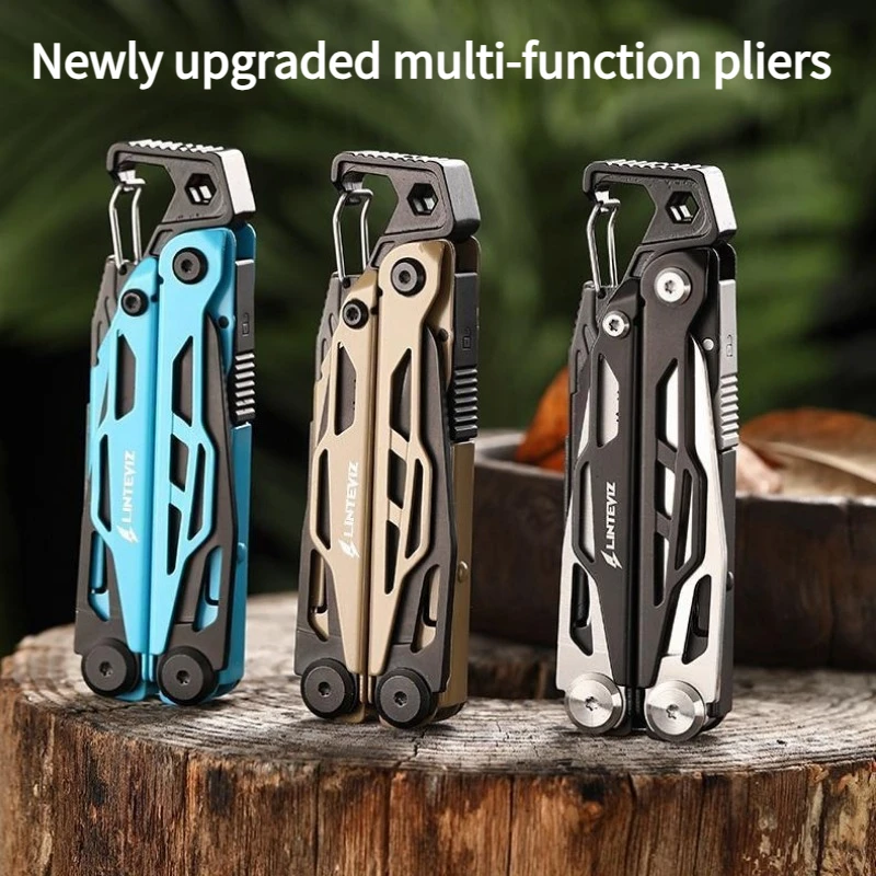 LINTEVIZ 23 IN 1 Multi-function Pliers Replaceable Parts Multi Mini Hand Tool Set Multi-tools Pocket Folding Knives EDC Survival