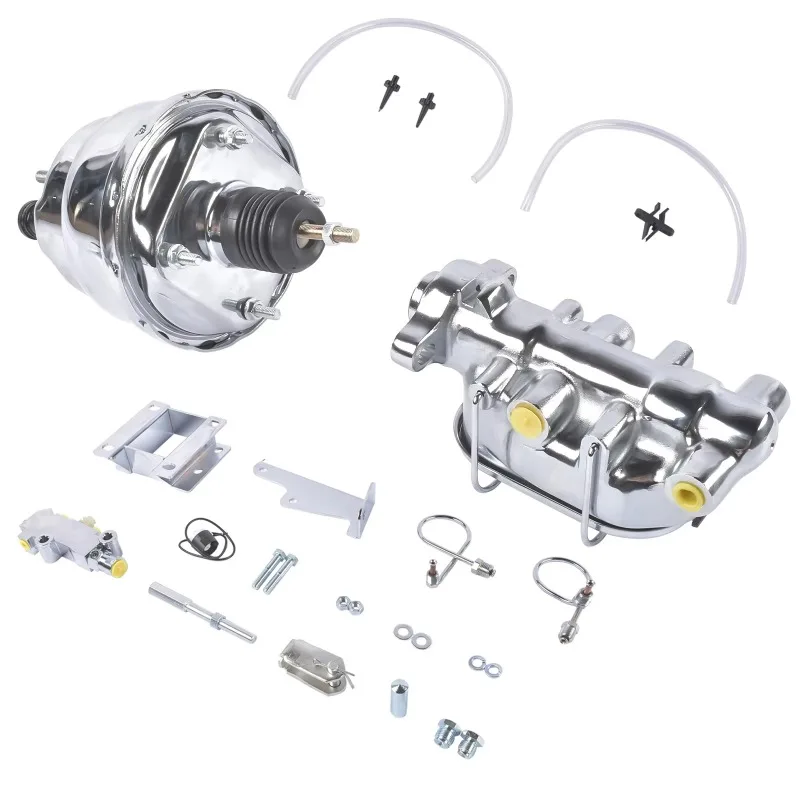 Kit freno elettrico a tamburo a doppio disco lucido da 7" per Bel Air 150 210 1955-1957