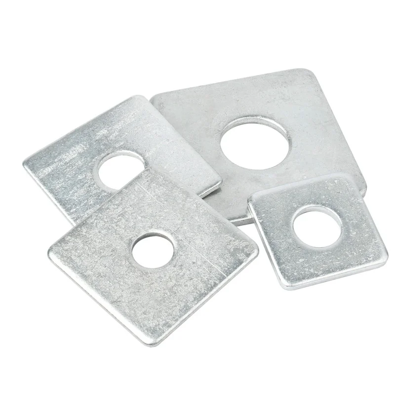 Carbon Steel Galvanized Square Flat Washer M8 M10 M12 M14 M16 Square Metal Gaskets Rectangular Curtain Wall Washers